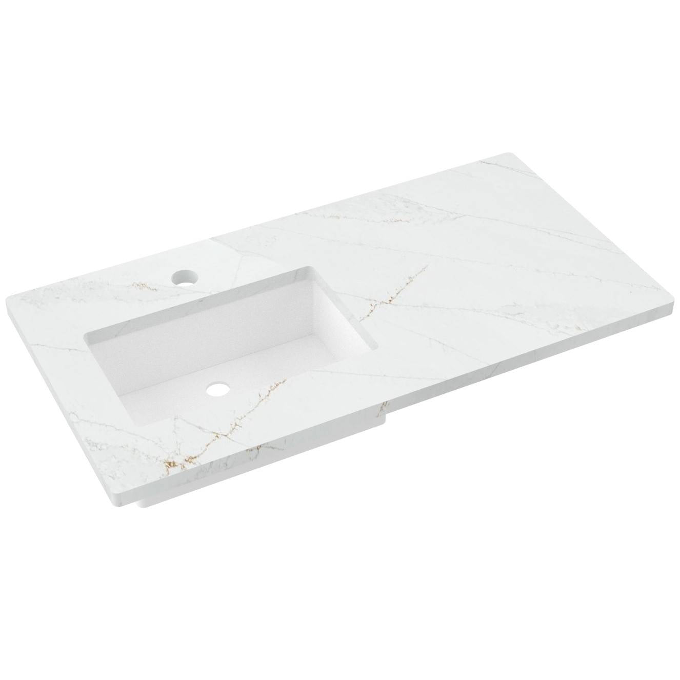 43" Silestone® Quartz Vanity Top Single Rectangle Offset Sink