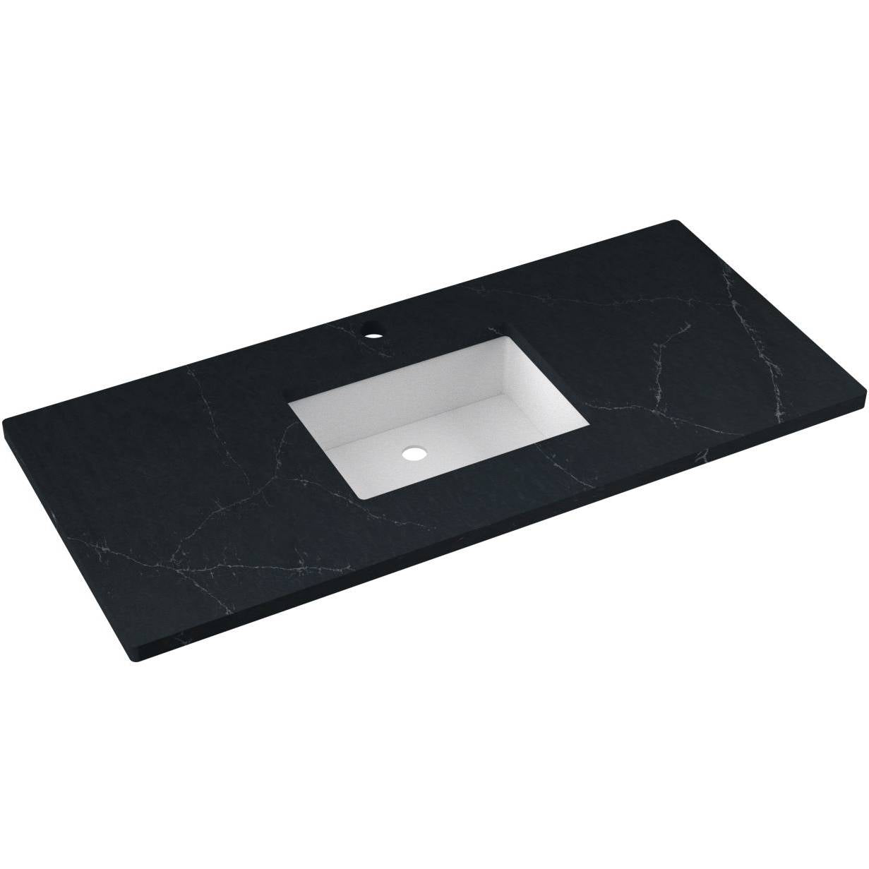 49" Silestone® Quartz Vanity Top Single Rectangle Centered Sink
