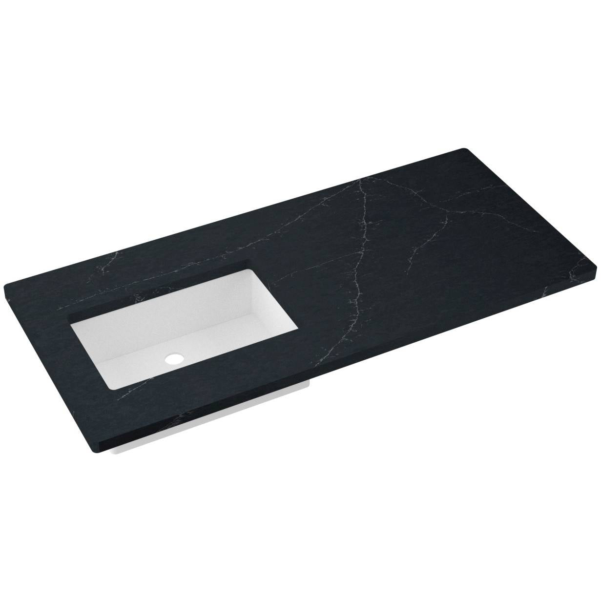 49" Silestone® Quartz Vanity Top Single Rectangle Offset Sink