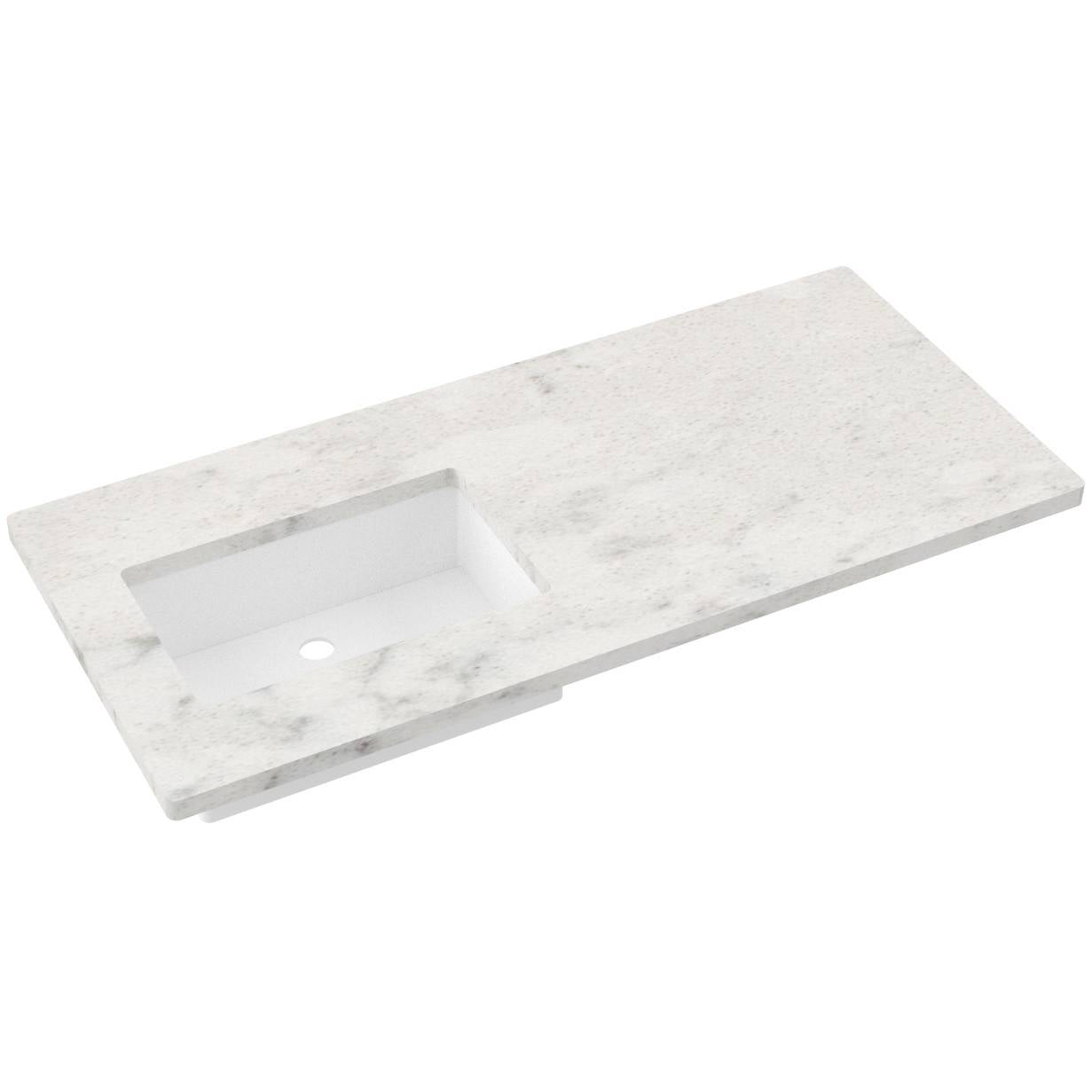 49" Silestone® Quartz Vanity Top Single Rectangle Offset Sink