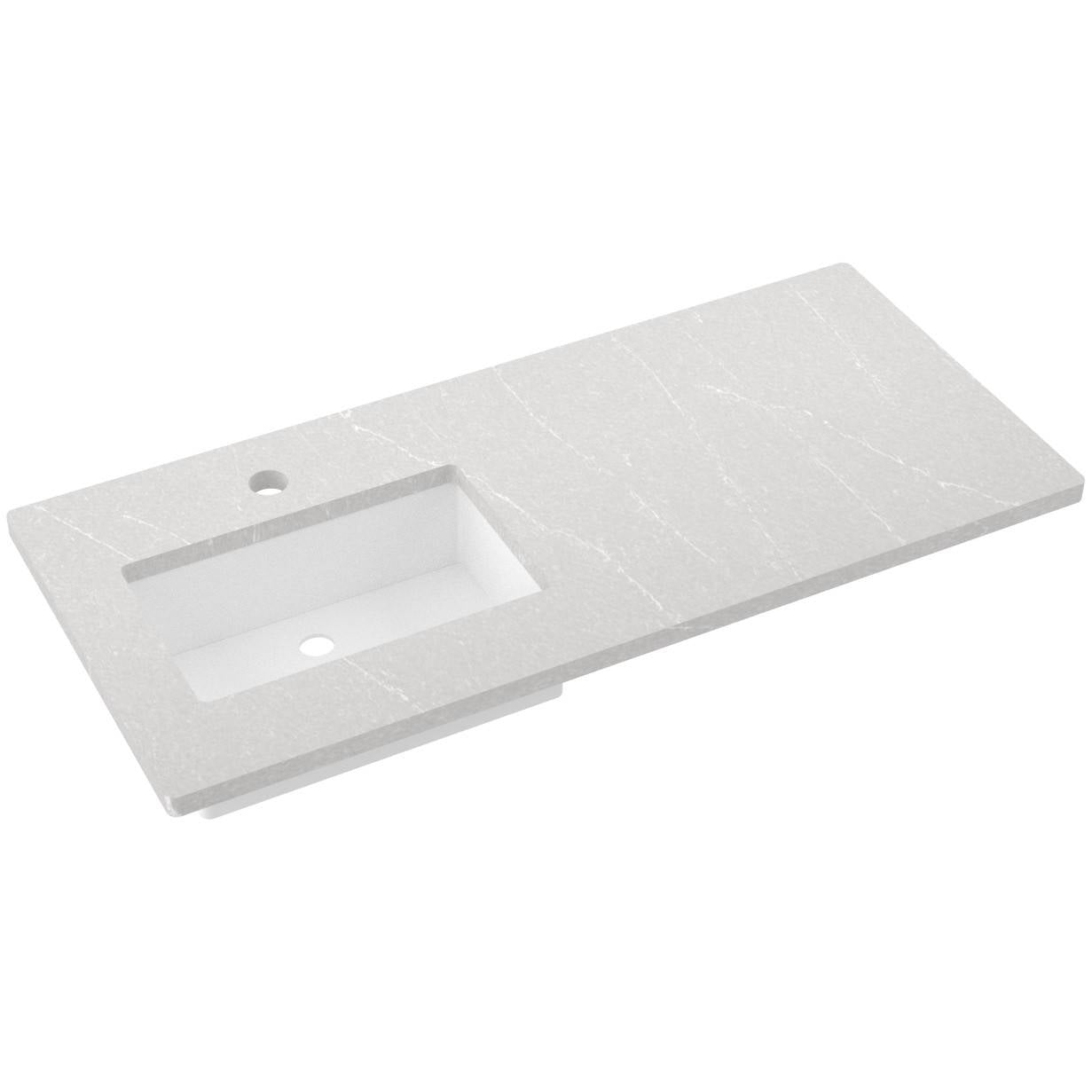 49" Silestone® Quartz Vanity Top Single Rectangle Offset Sink