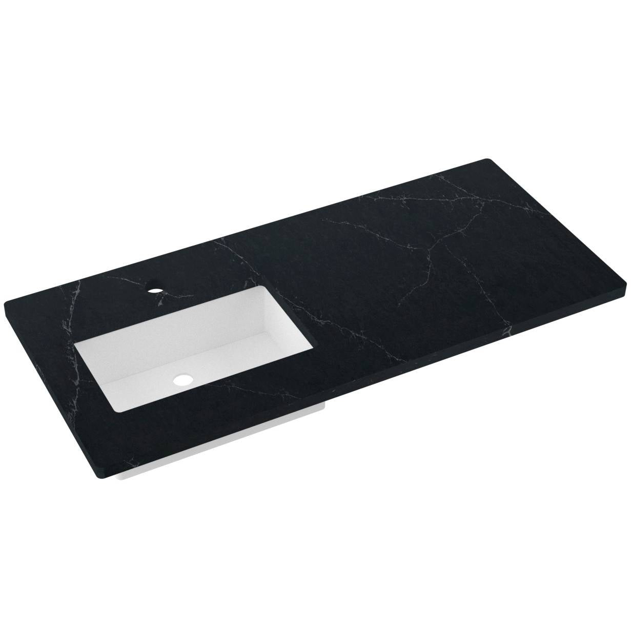49" Silestone® Quartz Vanity Top Single Rectangle Offset Sink