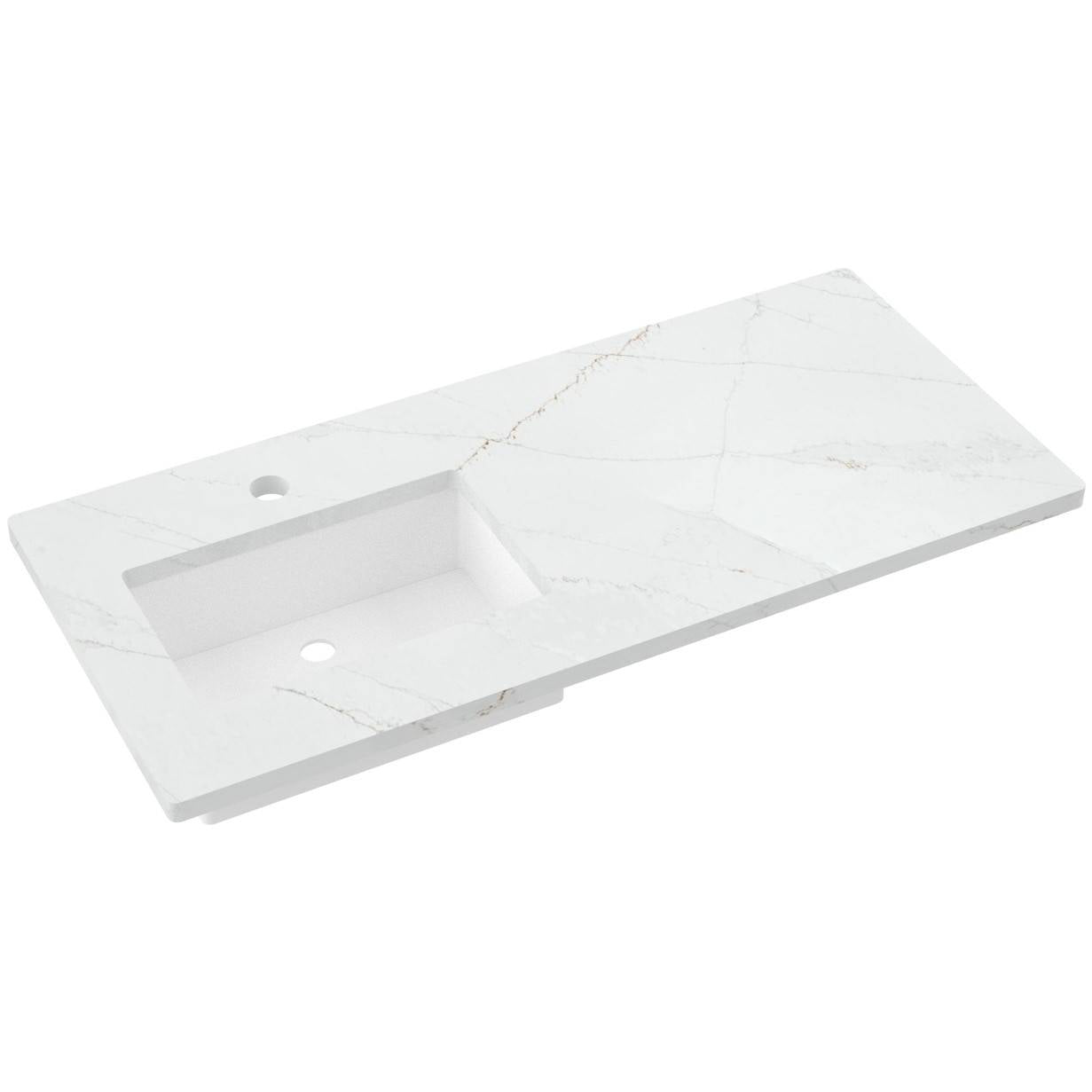 49" Silestone® Quartz Vanity Top Single Rectangle Offset Sink