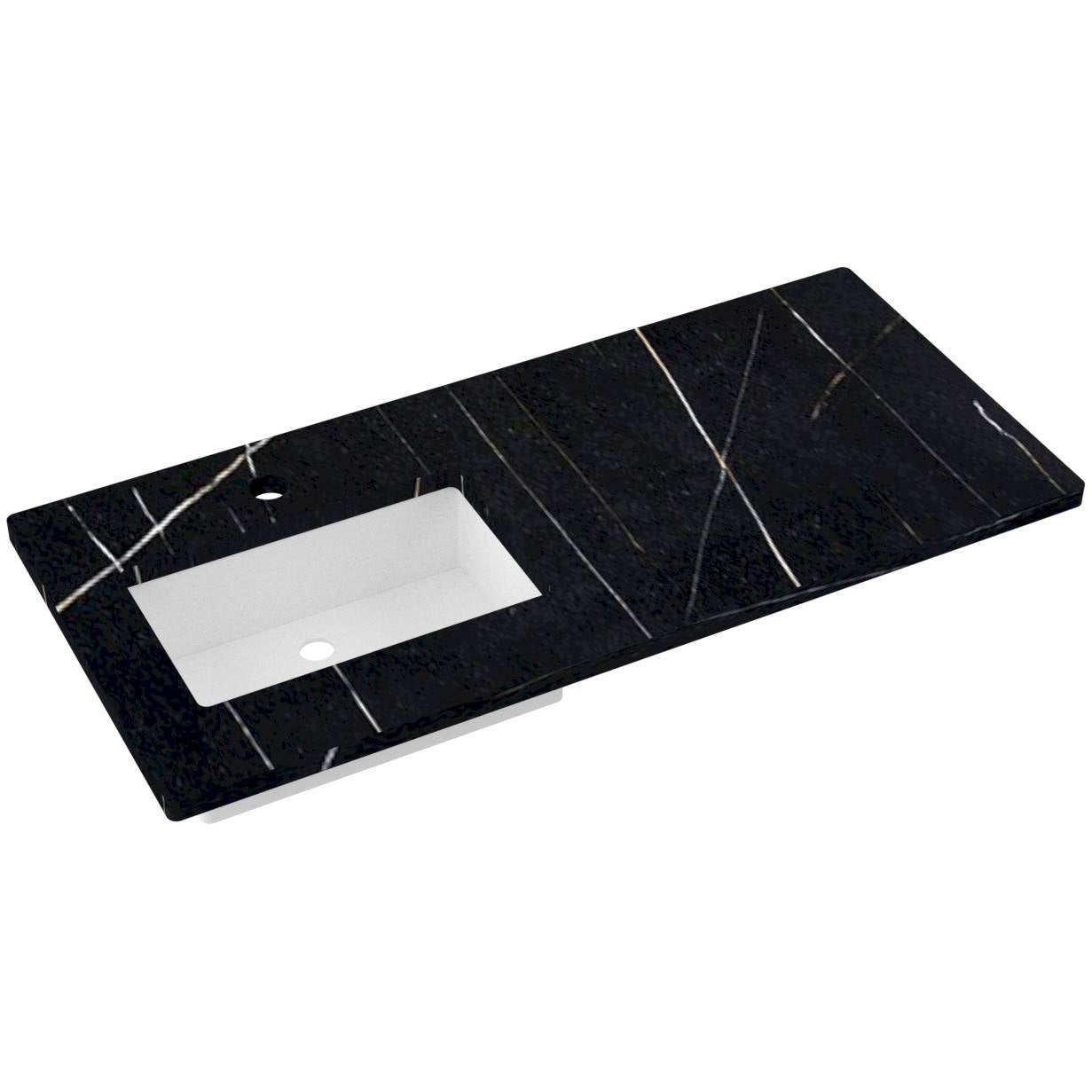 49" Silestone® Quartz Vanity Top Single Rectangle Offset Sink