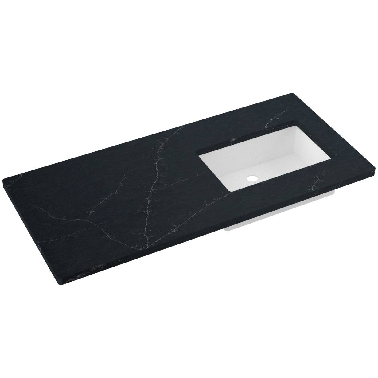 49" Silestone® Quartz Vanity Top Single Rectangle Offset Sink