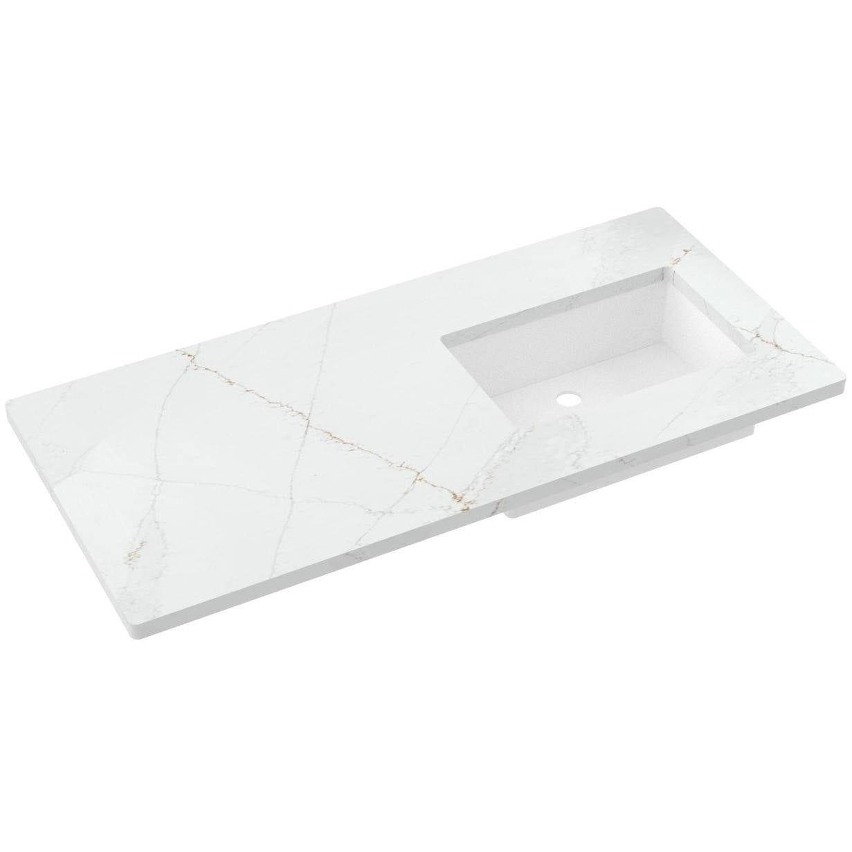 49" Silestone® Quartz Vanity Top Single Rectangle Offset Sink