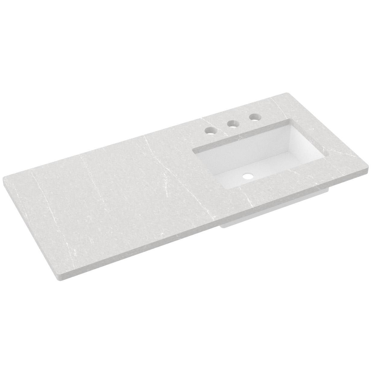 49" Silestone® Quartz Vanity Top Single Rectangle Offset Sink