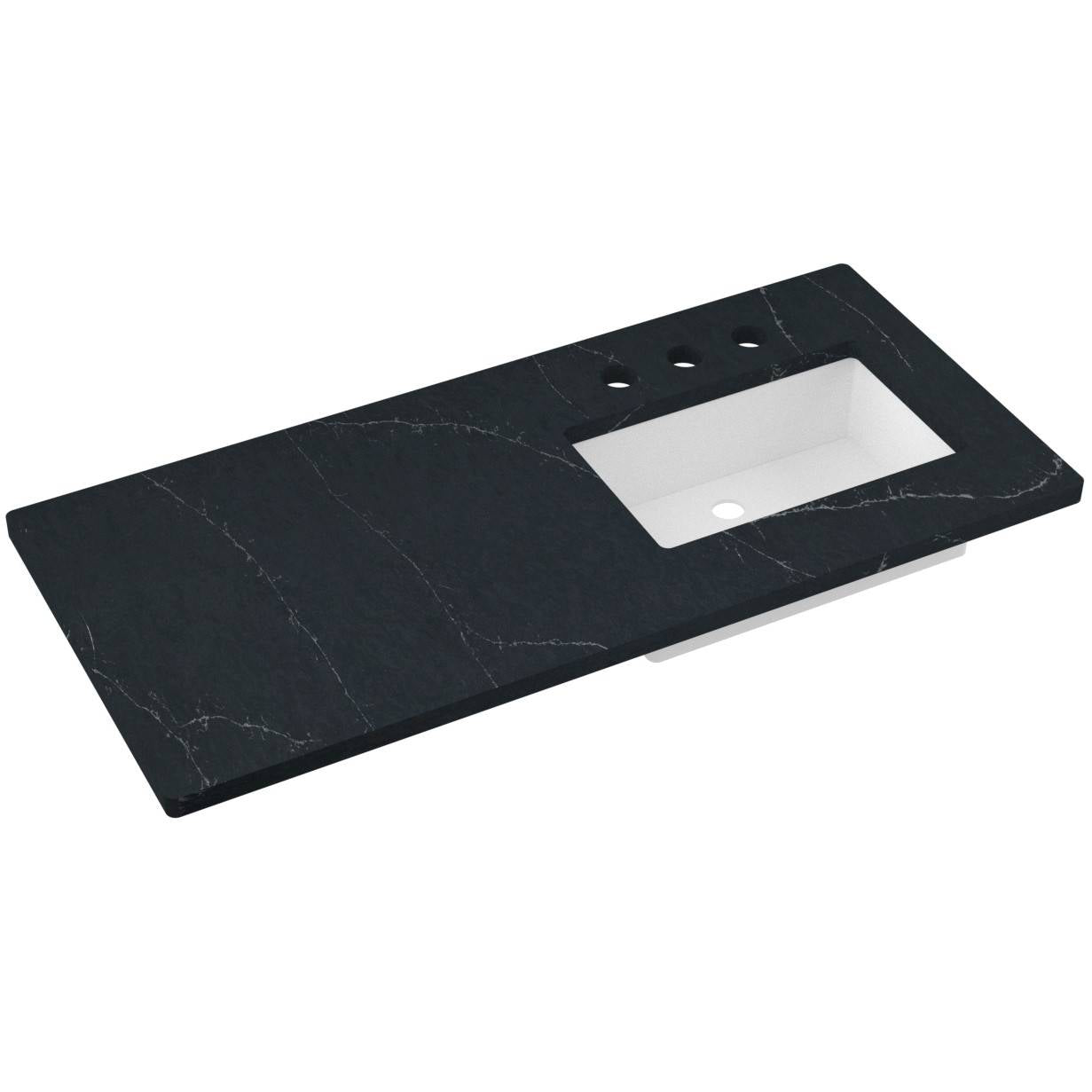 49" Silestone® Quartz Vanity Top Single Rectangle Offset Sink