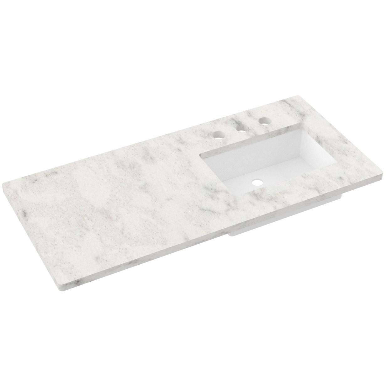49" Silestone® Quartz Vanity Top Single Rectangle Offset Sink