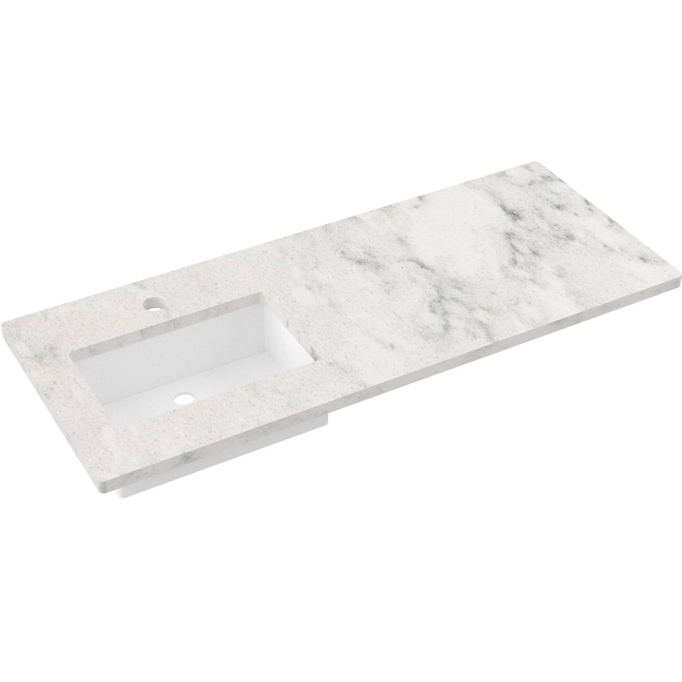55" Silestone® Quartz Vanity Top Single Rectangle Offset Sink
