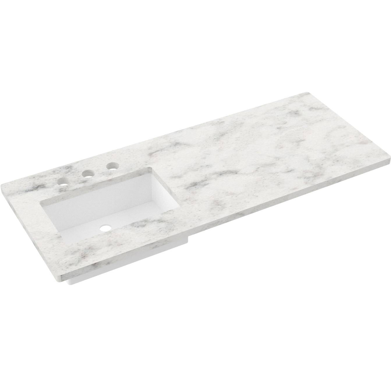 55" Silestone® Quartz Vanity Top Single Rectangle Offset Sink