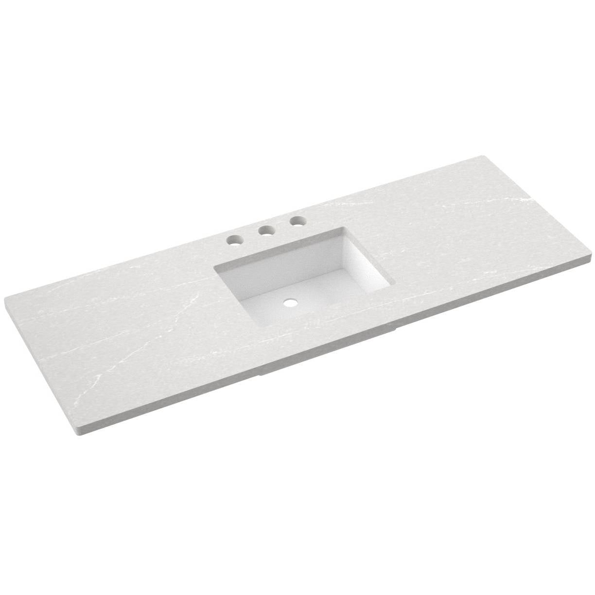 61" Silestone® Quartz Vanity Top Single Rectangle Centered Sink