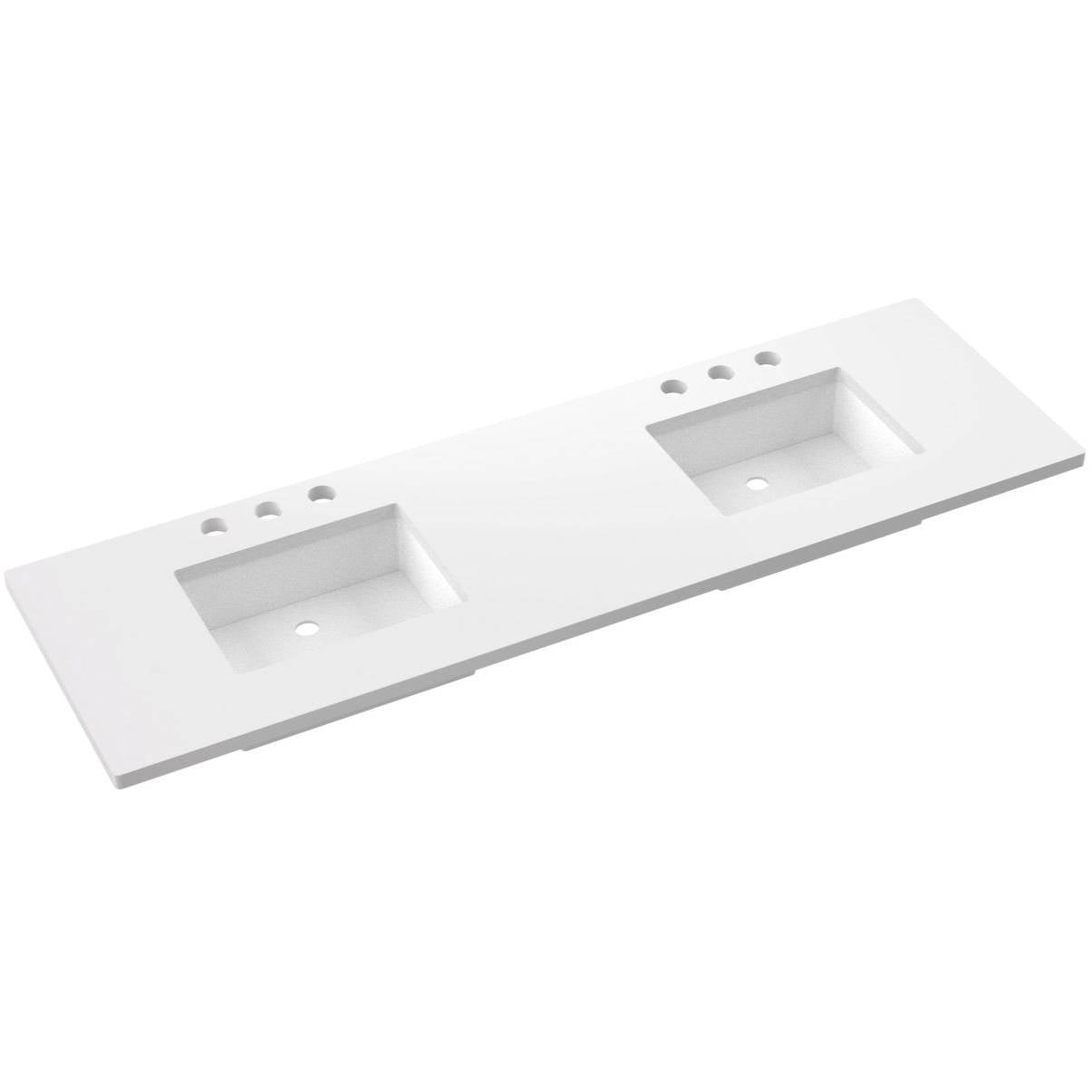 73" Silestone® Quartz Vanity Top Double Rectangle Centered Sink