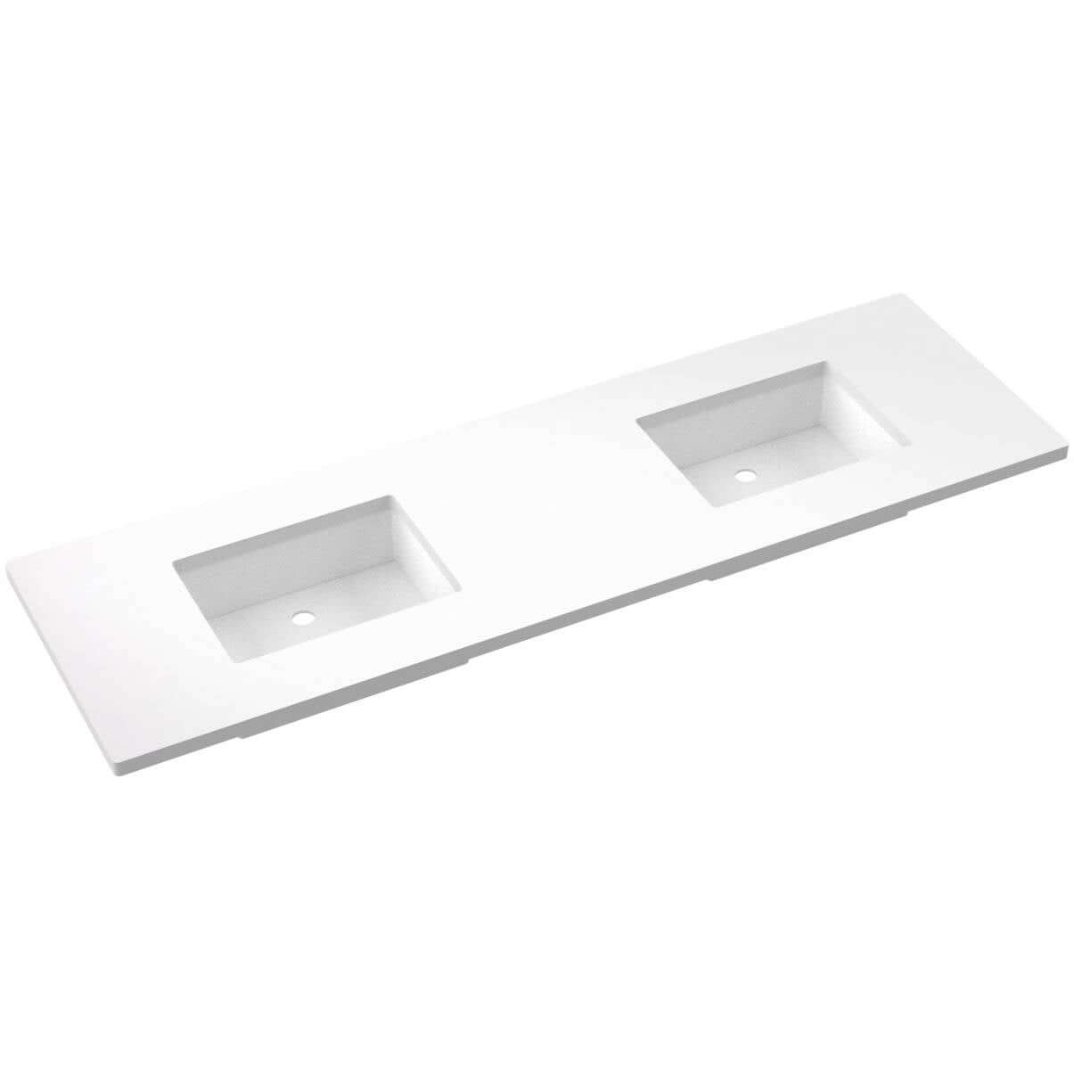 Vanderloc 73" Silestone® Quartz Vanity Top Double Rectangle Offset Sink