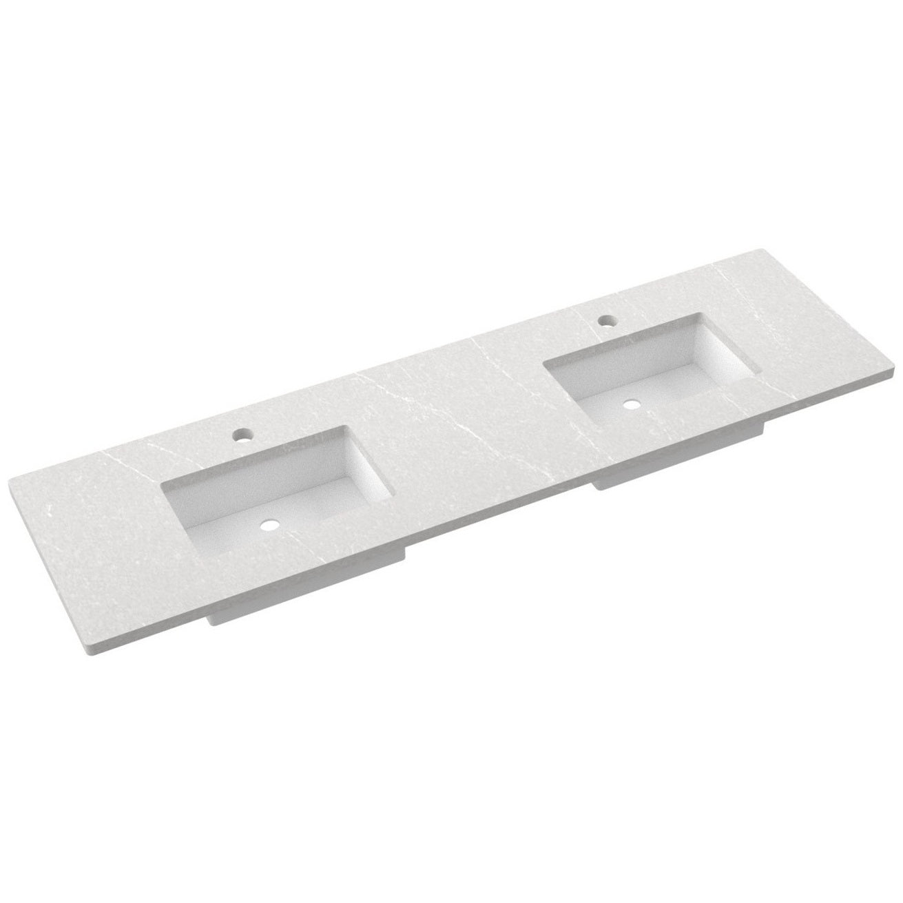 79" Silestone® Quartz Vanity Top Double Rectangle Centered Sink