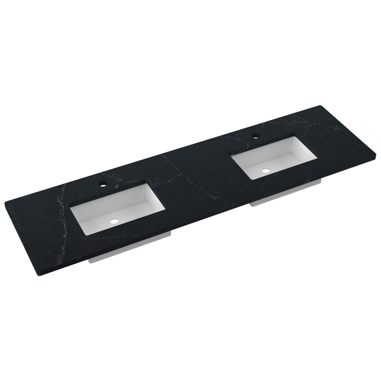 79" Silestone® Quartz Vanity Top Double Rectangle Centered Sink