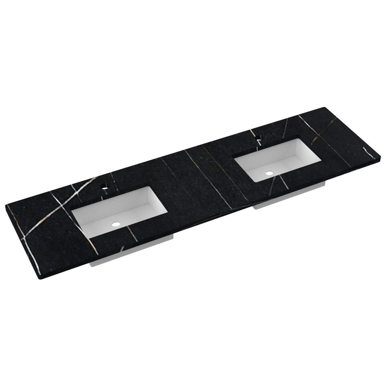 79" Silestone® Quartz Vanity Top Double Rectangle Centered Sink