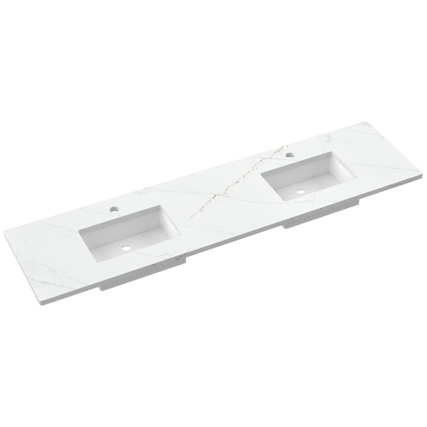 85" Silestone® Quartz Vanity Top Double Rectangle Centered Sink