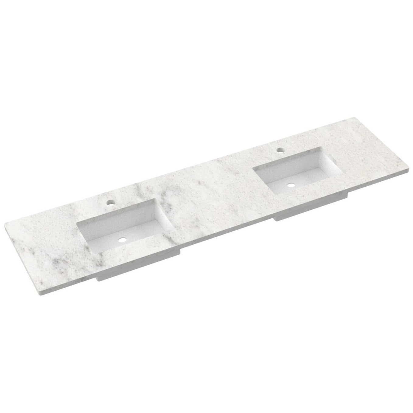 85" Silestone® Quartz Vanity Top Double Rectangle Centered Sink