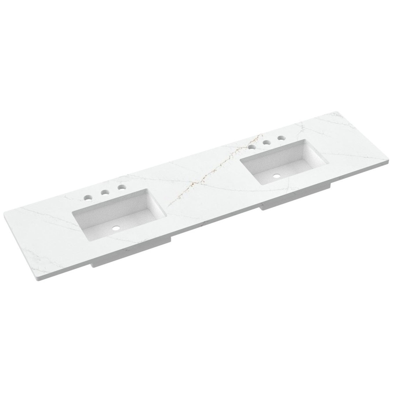 85" Silestone® Quartz Vanity Top Double Rectangle Centered Sink