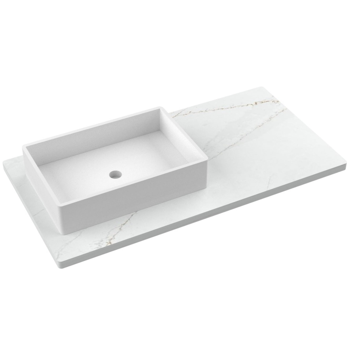 43" Silestone® Quartz Vanity Top Single Vigo Offset Sink