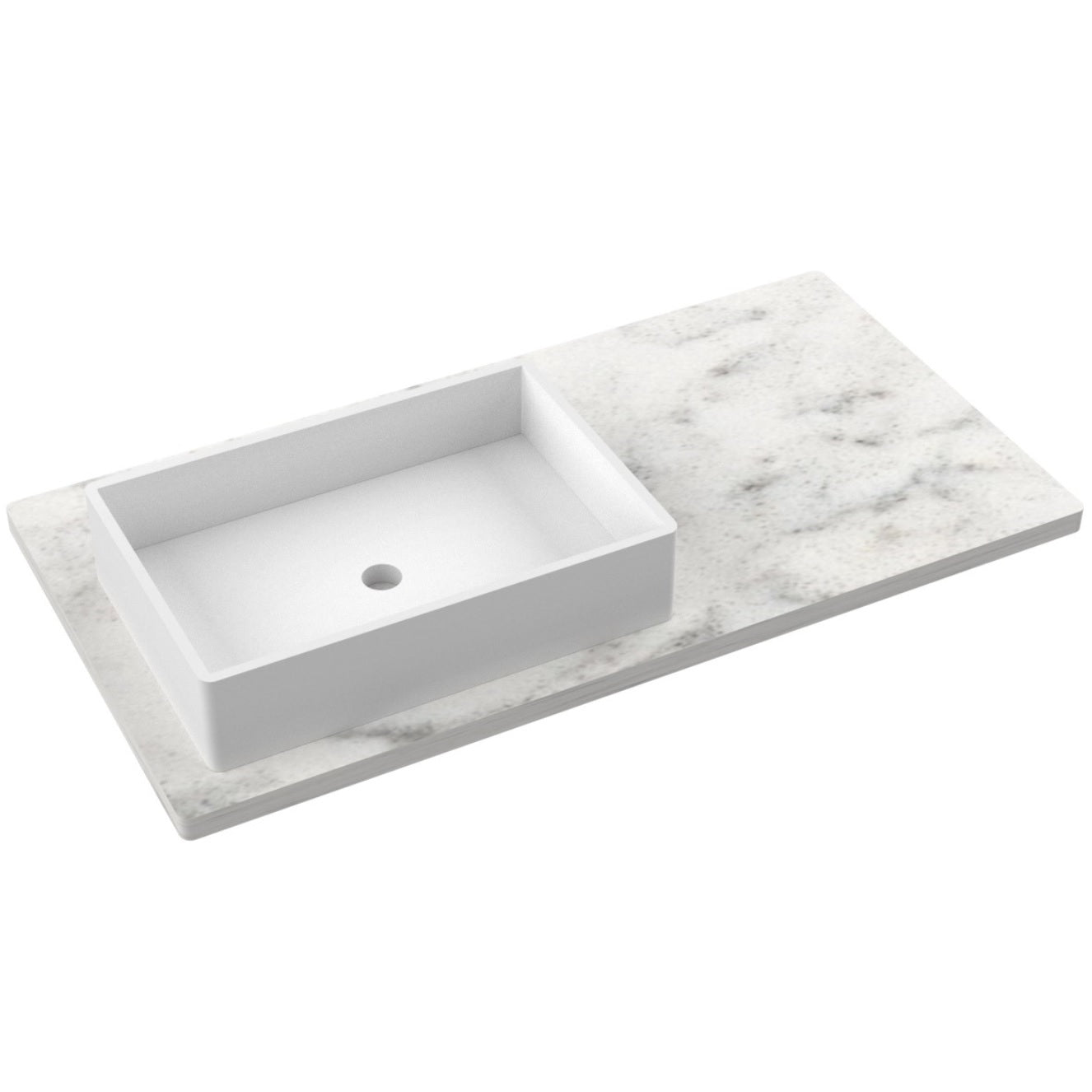 43" Silestone® Quartz Vanity Top Single Vigo Offset Sink