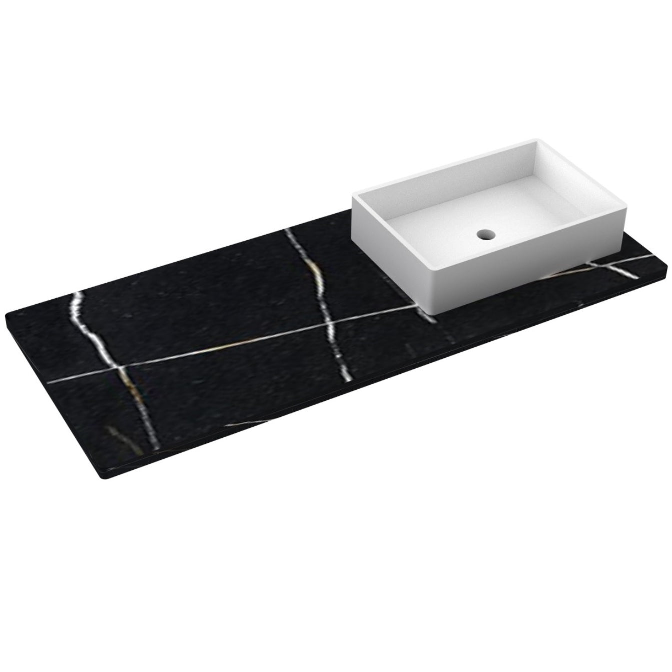 55" Silestone® Quartz Vanity Top Single Vigo Offset Sink