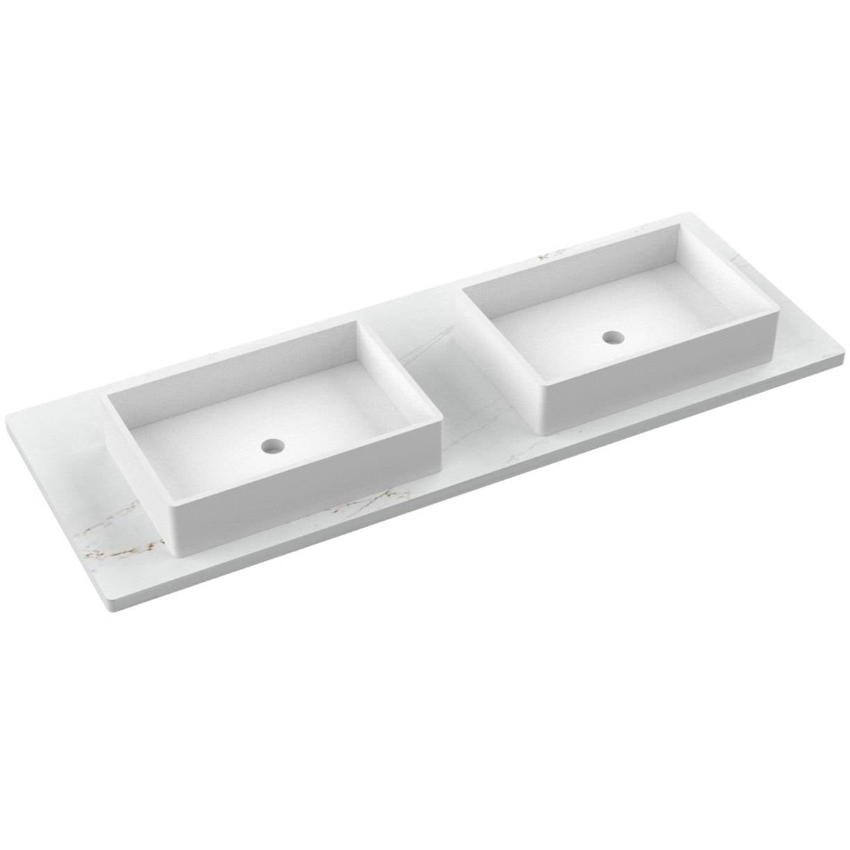 61" Silestone® Quartz Vanity Top Double Vigo Centered Sink