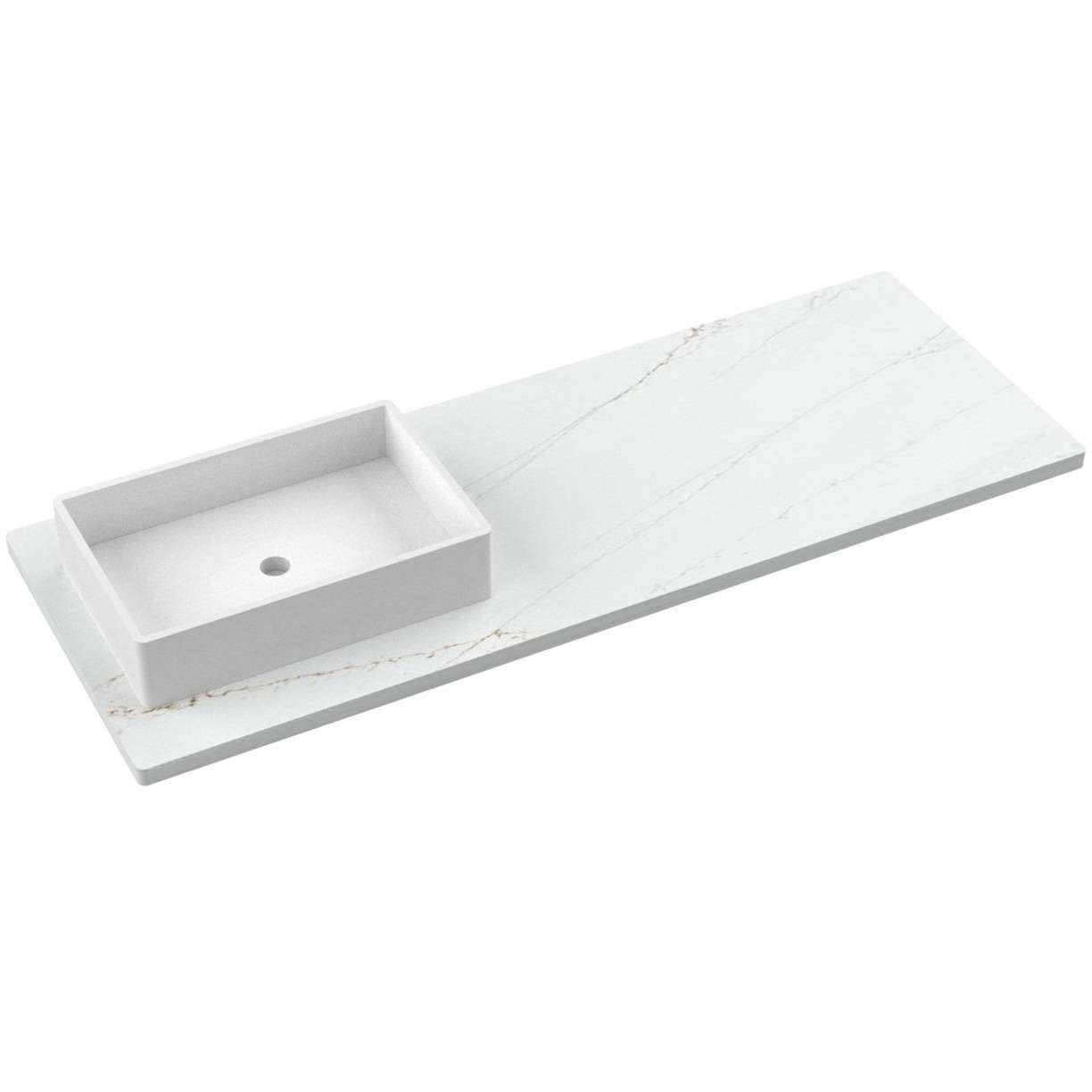 61" Silestone® Quartz Vanity Top Single Vigo Offset Sink