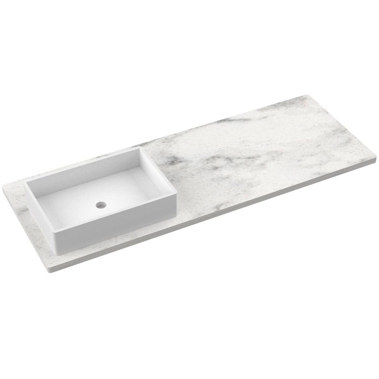 61" Silestone® Quartz Vanity Top Single Vigo Offset Sink