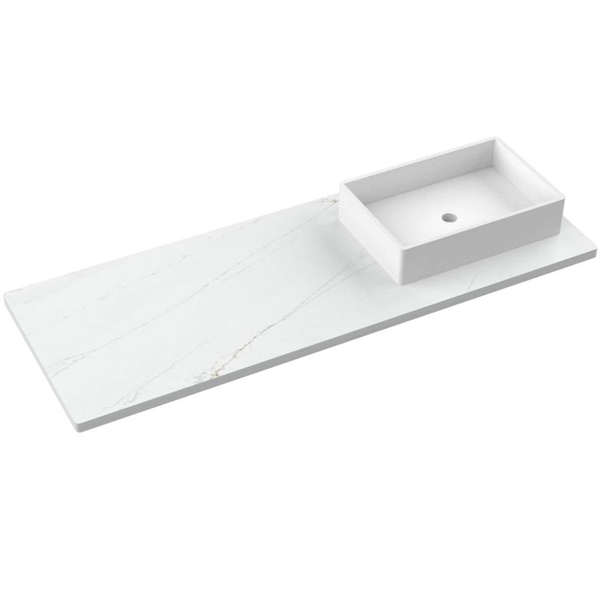 61" Silestone® Quartz Vanity Top Single Vigo Offset Sink