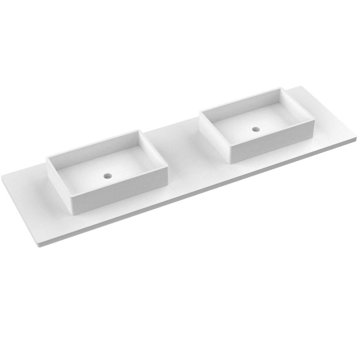 73" Silestone® Quartz Vanity Top Double Vigo Centered Sink
