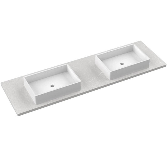 73" Silestone® Quartz Vanity Top Double Vigo Centered Sink