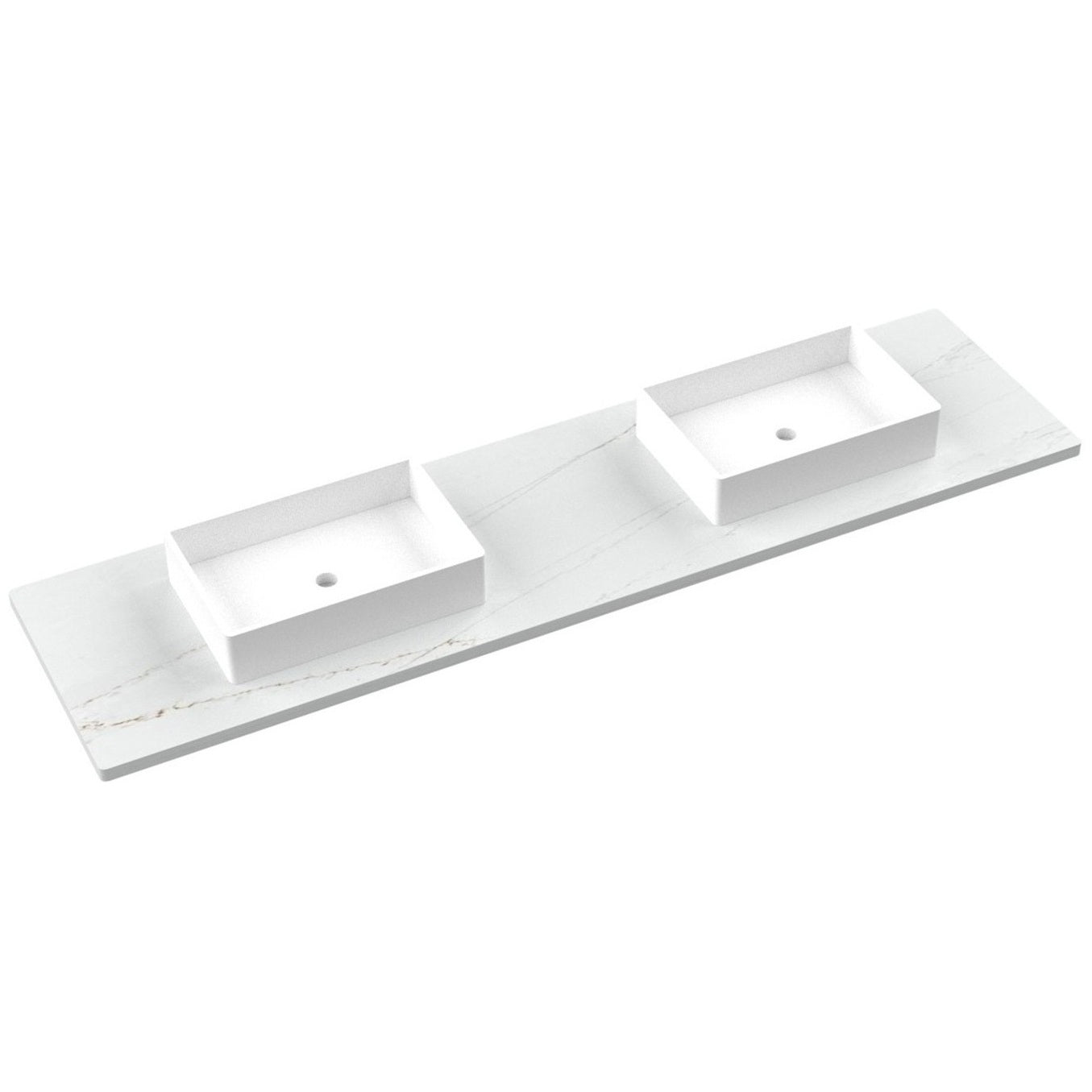 85" Silestone® Quartz Vanity Top Double Vigo Centered Sink