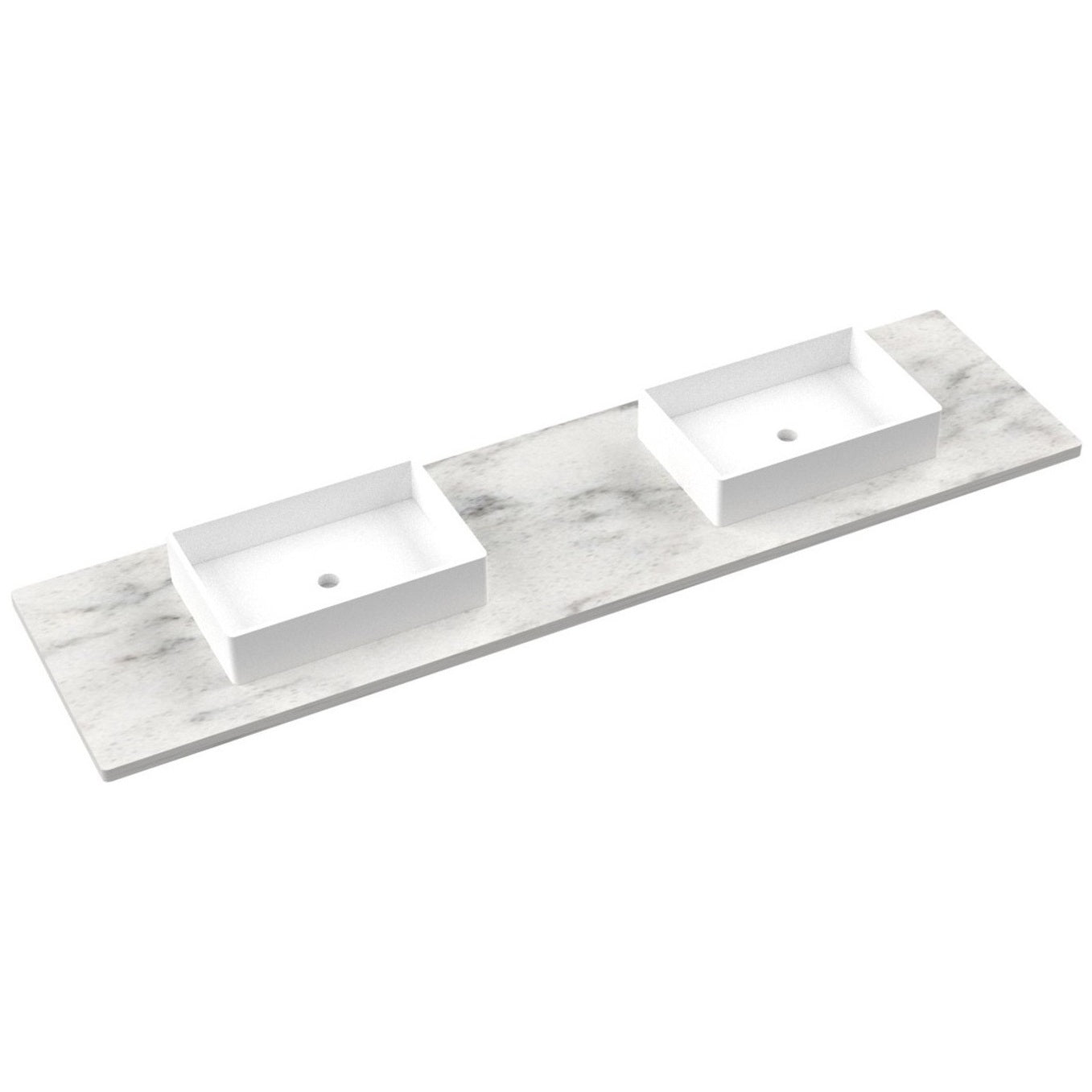 85" Silestone® Quartz Vanity Top Double Vigo Centered Sink