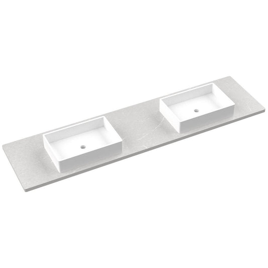 85" Silestone® Quartz Vanity Top Double Vigo Centered Sink