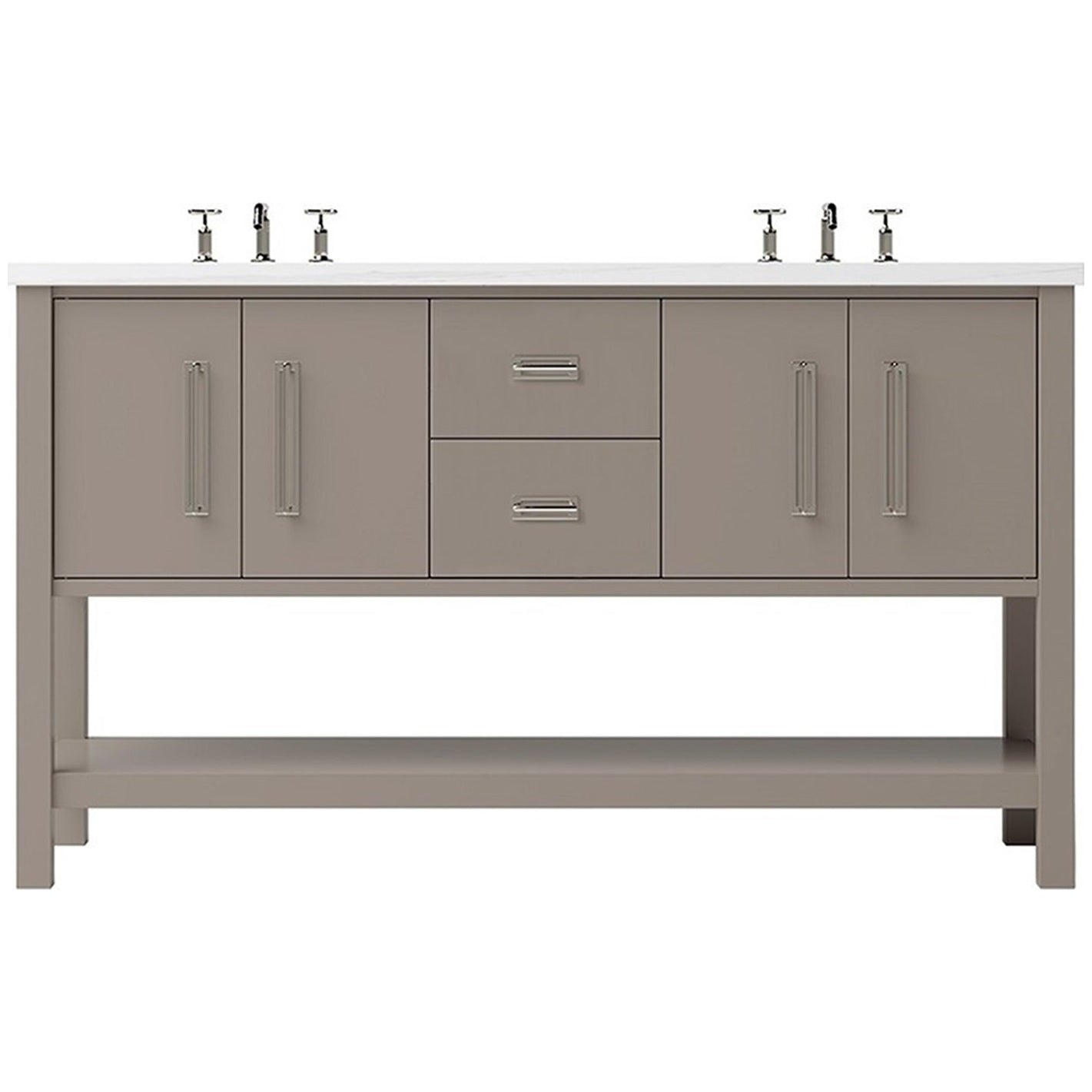Double-sink bathroom vanity in Kiawah design
