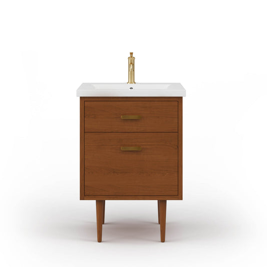 Small bathroom vanity — Water Creation Brandy 24-inch in Honey Walnut | Yala Vanity