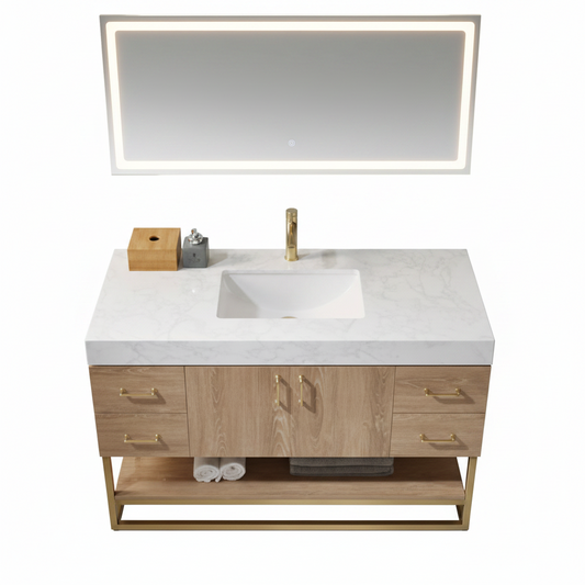 Vinnova Alistair 48-inch bathroom vanity in North American Oak finish | Yala Vanity
