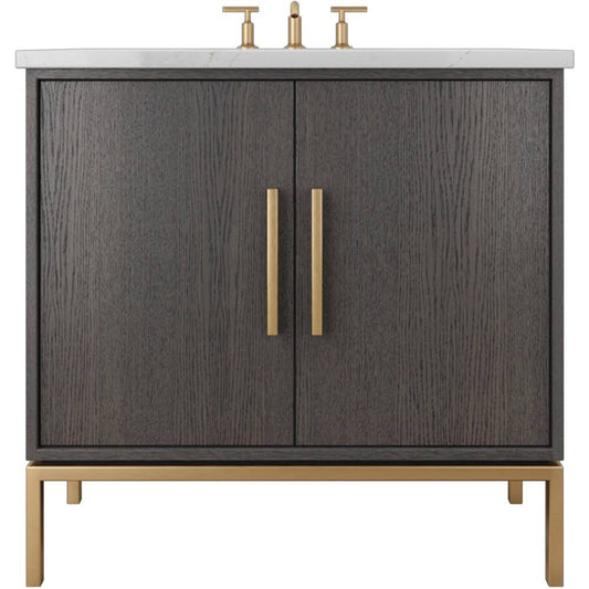 Single-sink bathroom vanity with natural wood finish showcasing cabinet construction | Yala Vanity