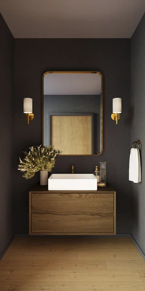 Vanderloc Ventura 36-inch vessel floating vanity — powder room custom sizing | Yala Vanity