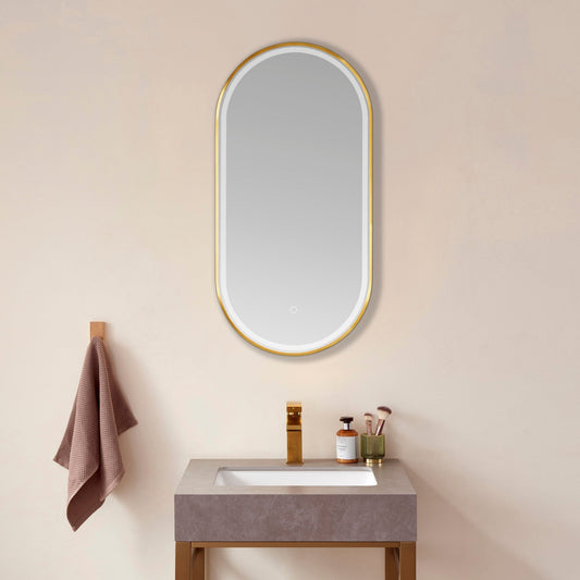 Vinnova bathroom vanity and LED mirror — modern luxury bath design