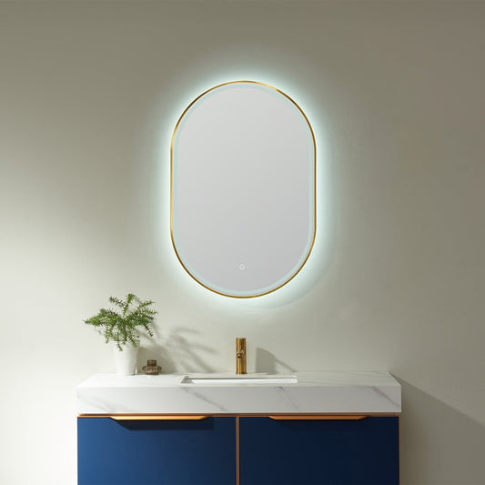 Vinnova oval LED lighted bathroom mirror — premium vanity area lighting