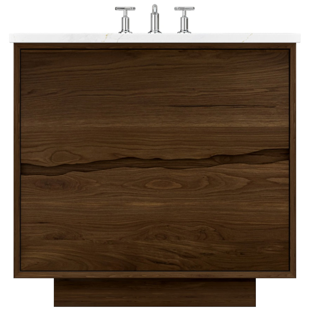 Grey floating bathroom vanity — Vanderloc Ventura two-drawer floating vanity | Yala Vanity