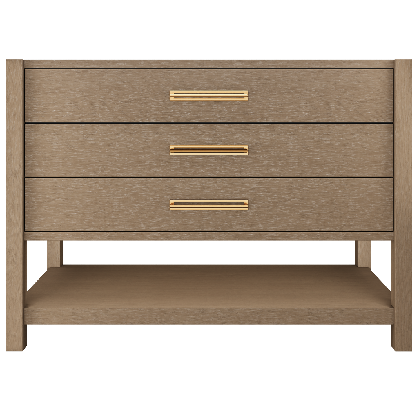 Kiawah 3-Drawer Single Bath Vanity 48in Smoked Modern Satin Gold