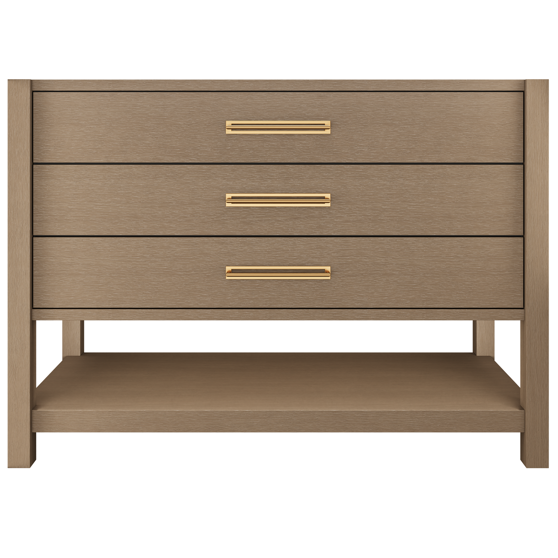 Kiawah 3-Drawer Single Bath Vanity 48in Smoked Modern Satin Gold