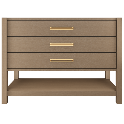 Kiawah 3-Drawer Single Bath Vanity 48in Smoked Modern Satin Gold