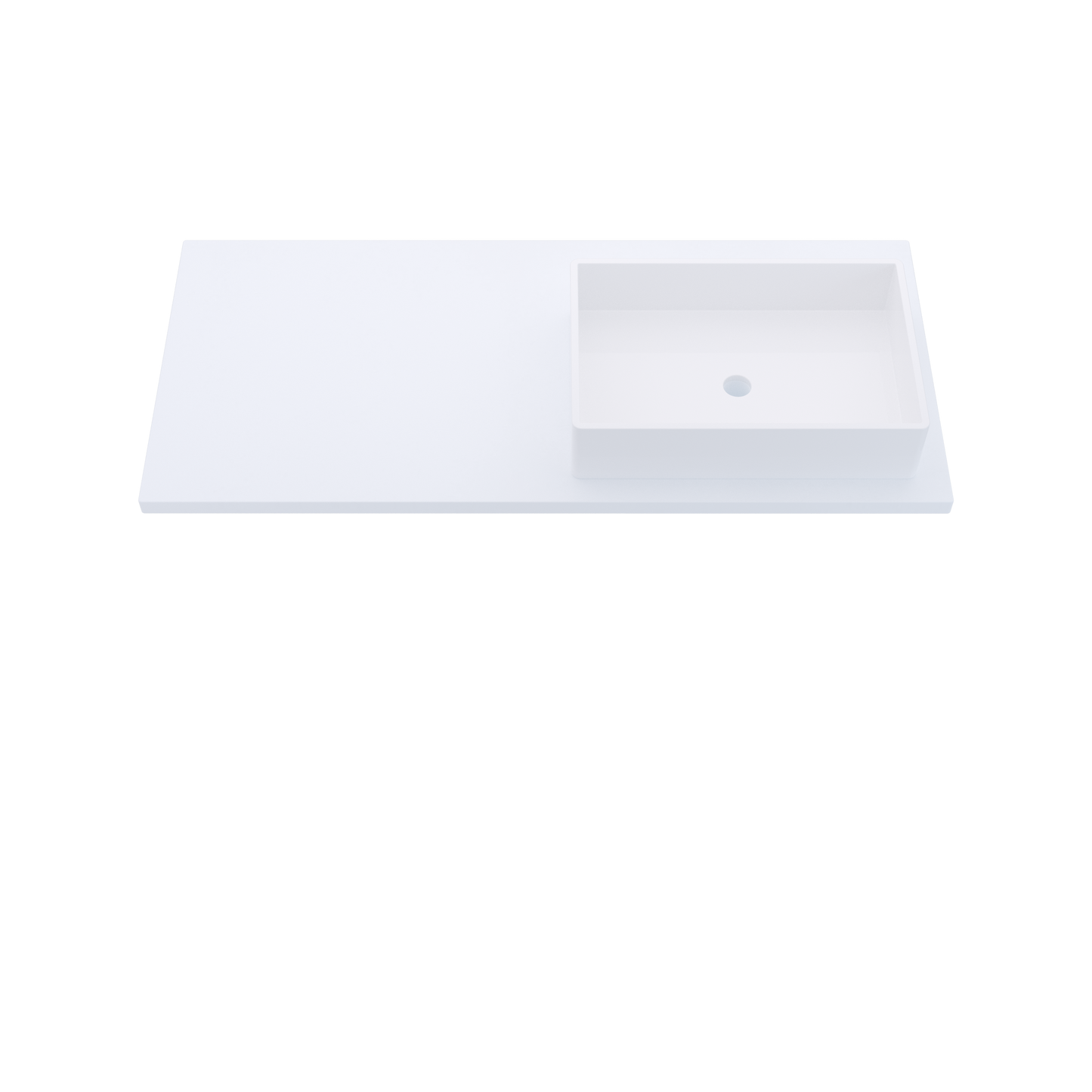 49" Vanderloc Silestone® Quartz Bathroom Vanity Top | Single Vigo Sink | Offset in Miami White