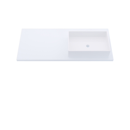 49" Vanderloc Silestone® Quartz Bathroom Vanity Top | Single Vigo Sink | Offset in Miami White