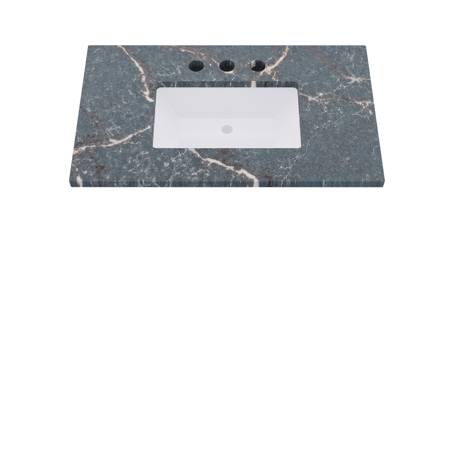 37" Vanderloc Silestone® Quartz Bathroom Vanity Top | Single Rectangle Sink | Centered in Parisien Bleu